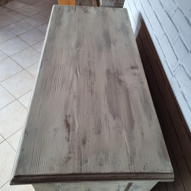 White Industrial Weathered Pine Buffet, 1920s For Sale - Image 8 of 16