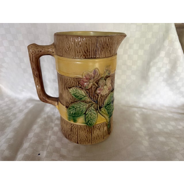 Ceramic 19th Century Majolica Pitcher For Sale - Image 7 of 12