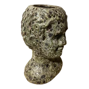 Vintage Terracotta Roman Head / Emperor Planter Vase