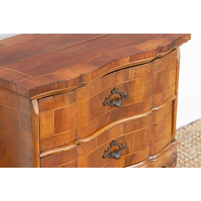 Vintage Italian Walnut Veneer Bedside Nightstand For Sale In Los Angeles - Image 6 of 11