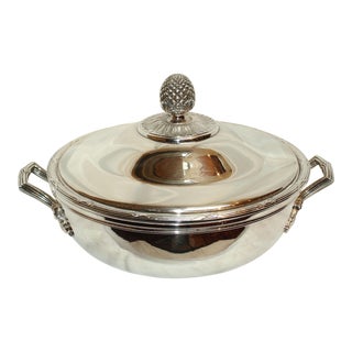 Late 20th Century Silverplate Covered Vegetable Dish by Christofle For Sale