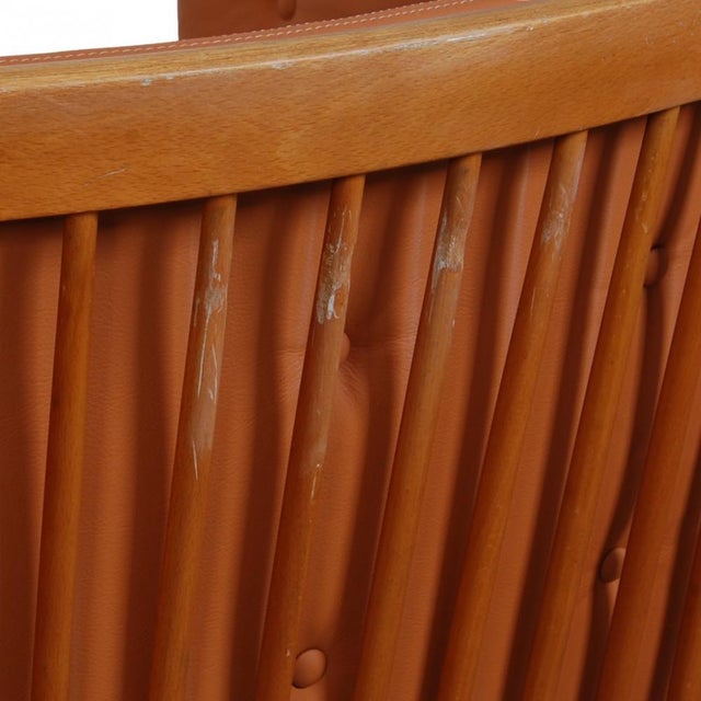 Spoke-Back 2-Seater Sofa in Cognac Leather by Børge Mogensen, 1960s For Sale - Image 15 of 18