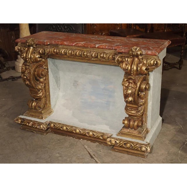 This unusual Baroque style console dates to the 19th century, and has a fabulous overall shape. Originally from Germany,...