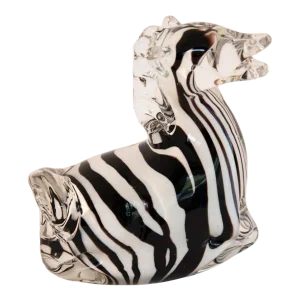 Late 20th Century Art Glass Zebra Figurine, Murano Attributed