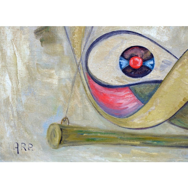 American Mid-Century Modern Abstract Geometric Trapeze Artists by Hilda Arp For Sale - Image 3 of 4
