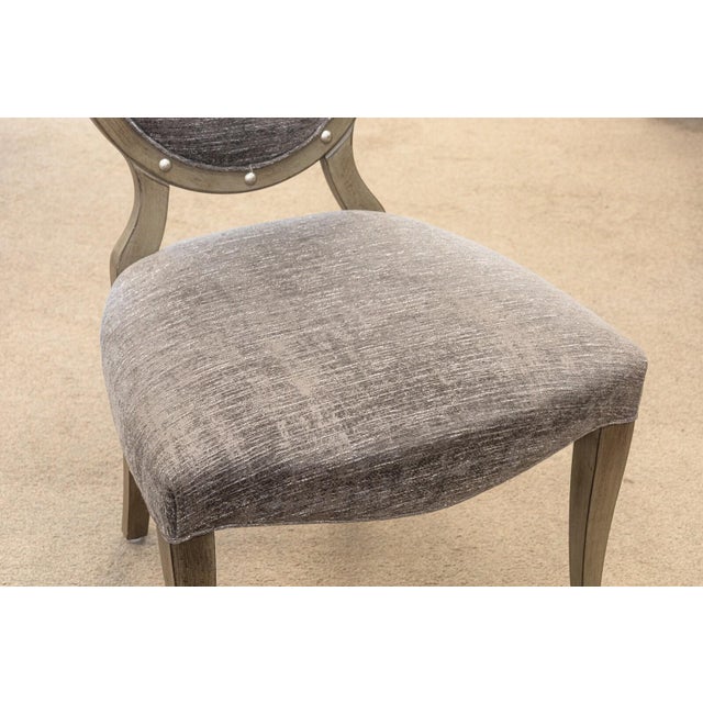 Restoration Hardware Contemporary Modern Restoration Hardware Fabric Upholstered Wooden Accent Chair For Sale - Image 4 of 9