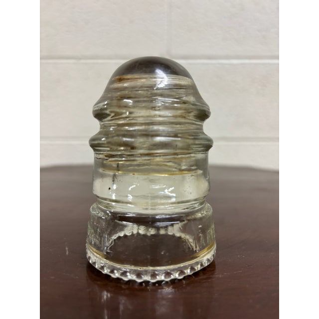 Vintage Hemingray 12 Clear Glass Insulator For Sale - Image 4 of 6