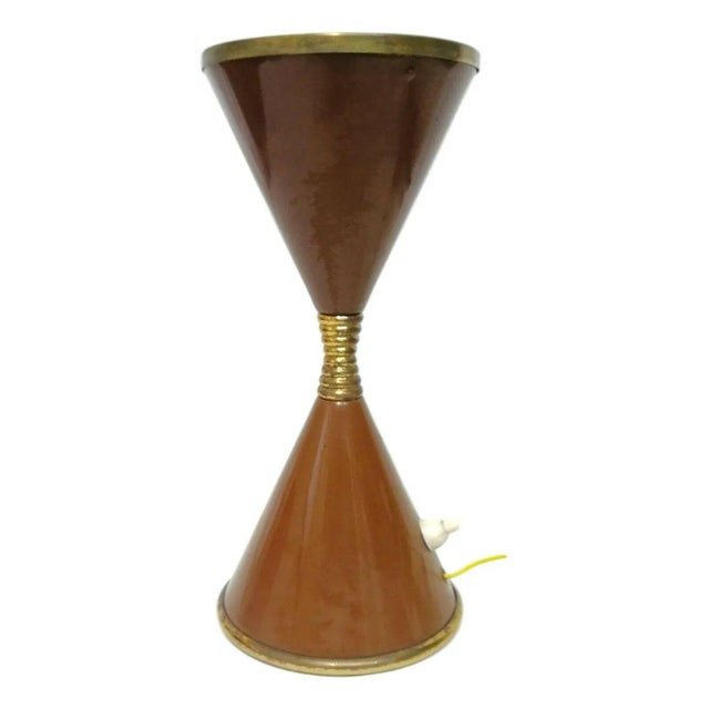 Brown Hourglass Table Lamp by Angelo Lelli for Arredoluce, 1950s For Sale - Image 8 of 8