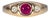 Aaa Burma Ruby Ring With Earth-Mined Diamond Accents in Solid 14k Gold, 5mm, Size 6.75 For Sale