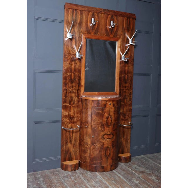 Art Deco Figured Walnut Hall Stand, 1930s For Sale - Image 3 of 16