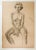 Mid-Century Modern Vintage Mid Century Charcoal Seated Female Figure Drawing For Sale - Image 3 of 4