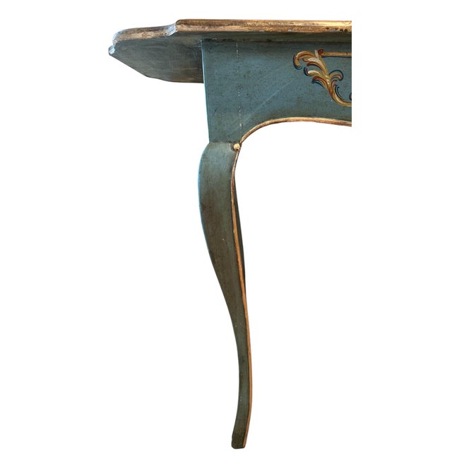 Vintage Bavarian Baroque Style Hand Painted Table Writing Desk For Sale - Image 15 of 18