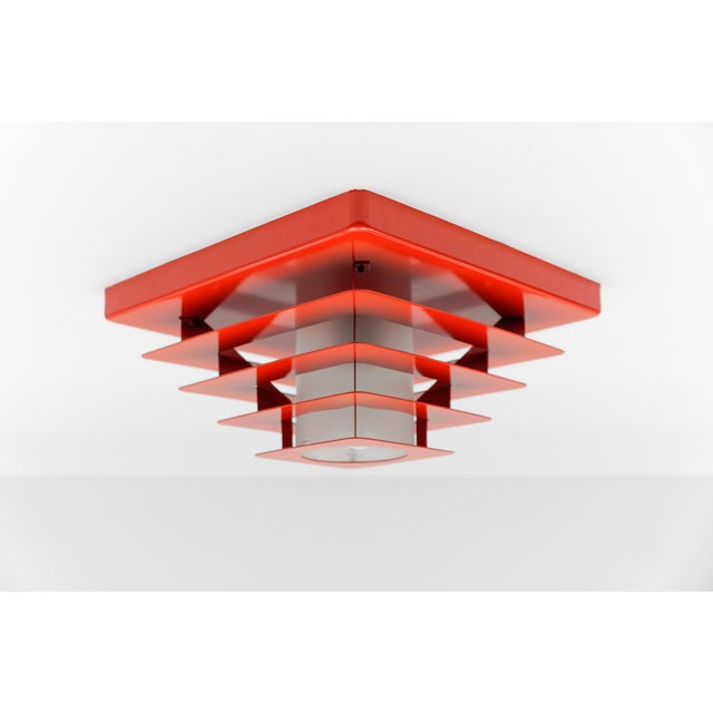 Space Age Lamp in Pyramid Shape in Metal and Glass, 1960s For Sale - Image 11 of 11