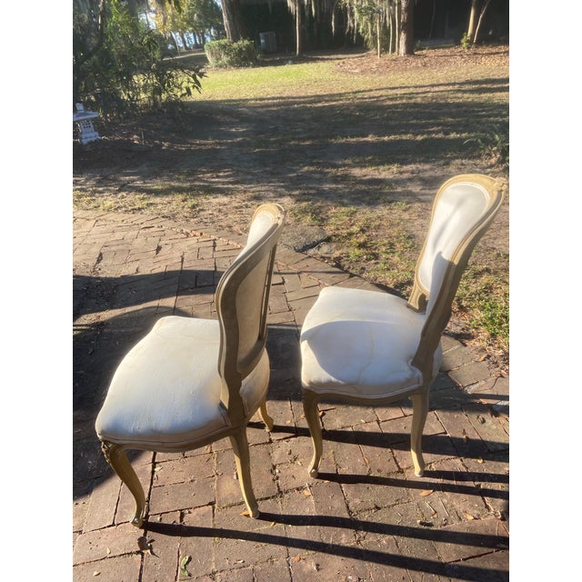 Antique French Provincial Side Chairs - Pair For Sale - Image 11 of 12