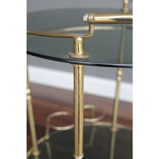 Gold Vintage Brass Serving Trolley, 1970s For Sale - Image 8 of 13