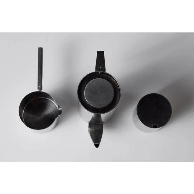 1960s Stelton Stainless Steel Danish Tea Set- 3 Pieces For Sale In Los Angeles - Image 6 of 13