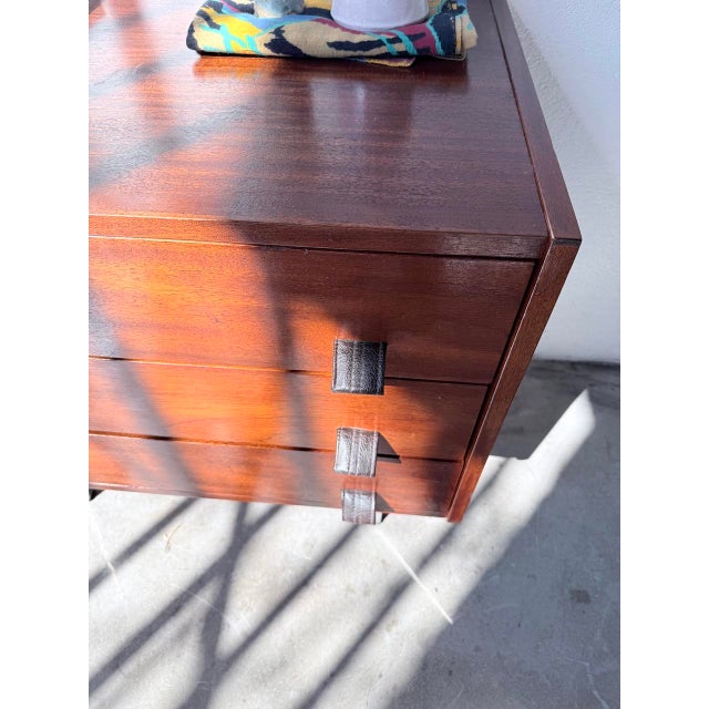 Teak Chest of Drawers with Leather Handles, 1960s For Sale - Image 16 of 18