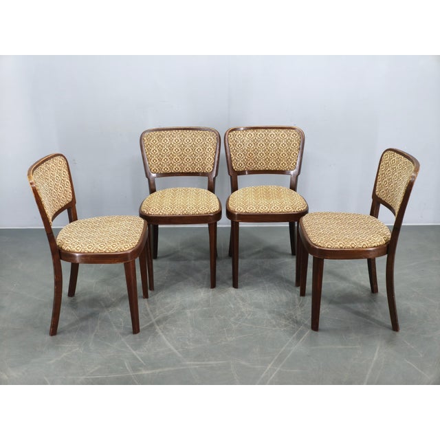Dining Chairs from Thonet, Former Czechoslovakia, 1940s, Set of 4 For Sale - Image 3 of 17