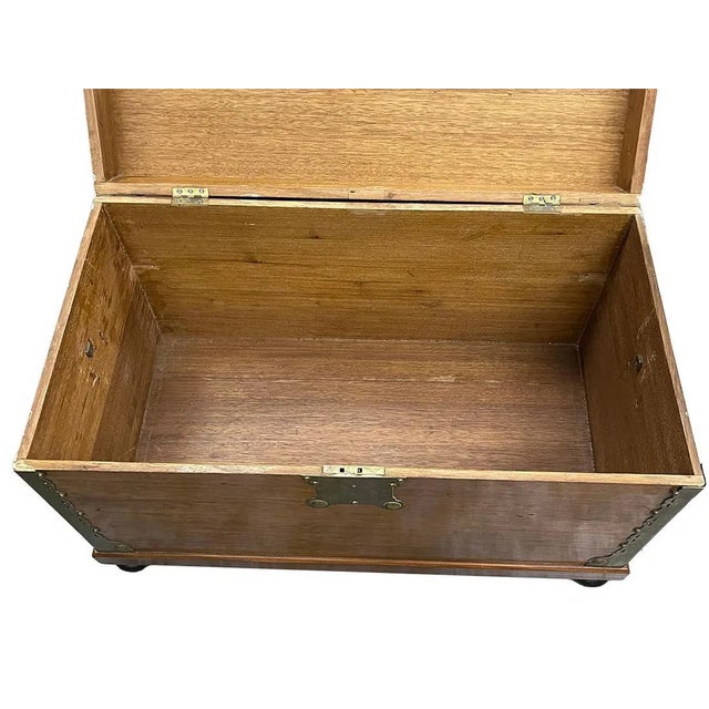 Antique Camphor Wooden Chest with Brass, 1784 For Sale - Image 10 of 13
