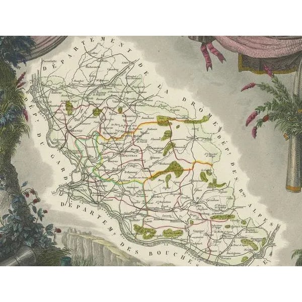 Paper Map of Vaucluse, 1852 For Sale - Image 7 of 8
