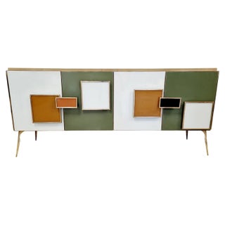 Credenza with Four Illuminated Doors, 1980s For Sale