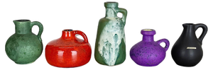 Multicolor Ceramic Pottery Vases attributed to Otto Keramik, Germany, 1970s, Set of 5