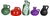Multicolor Ceramic Pottery Vases from Otto Keramik, Germany, 1970s, Set of 5 For Sale