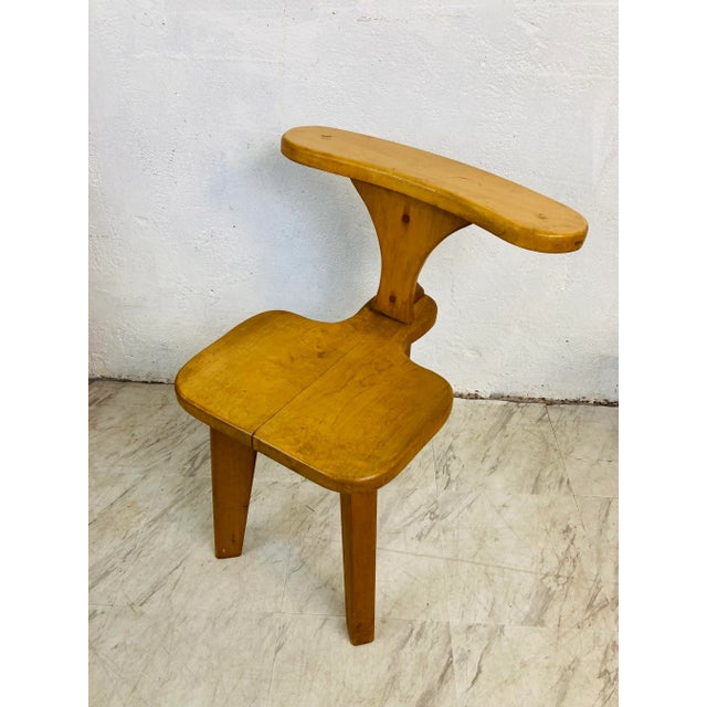 Rustic Modern Wooden Side Chair For Sale - Image 4 of 8