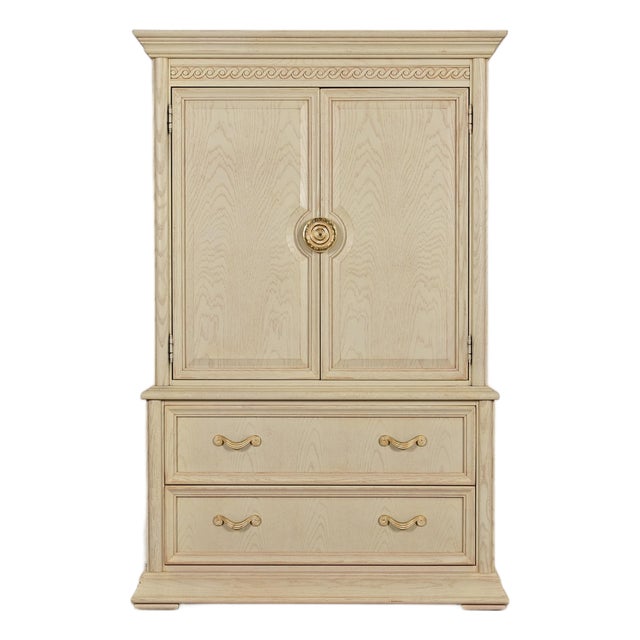 Thomasville Mediterranean Oak Armoire Dresser or Gentleman's Chest, Circa 1970s For Sale