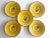 This set of five Royal Copenhagen vintage Mid Century 1950's yellow Fruit Bellona faience porcelain dessert plates is a...