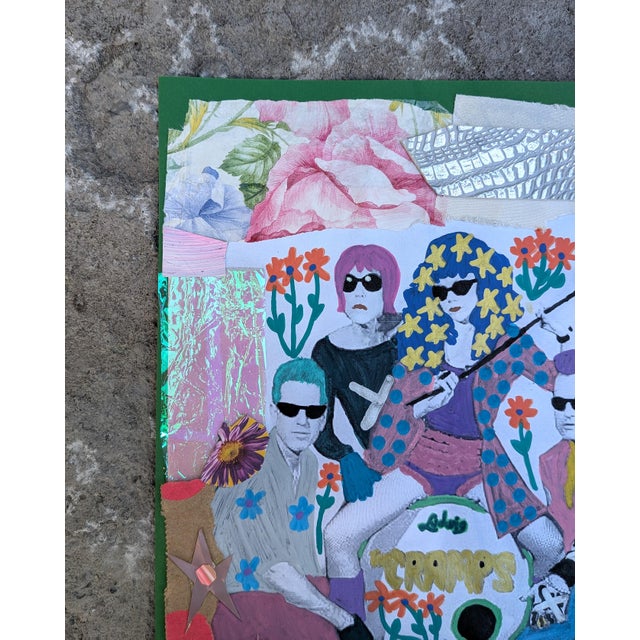 Contemporary "The Cramps but Colorful" Mixed Media Collage by Frances Sousa For Sale - Image 3 of 7