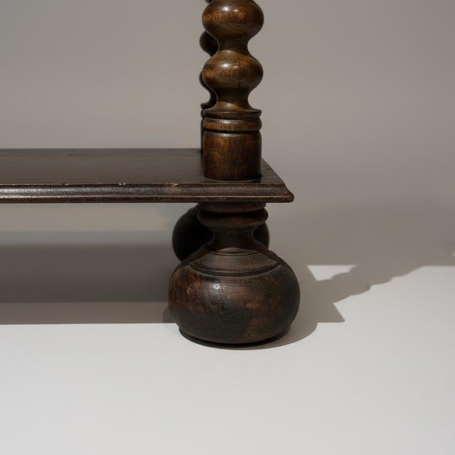 Mid-Century Modern French Bobbin Walnut Bookcase, 1950s For Sale - Image 3 of 6