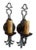American Pair of Brass and Iron Wall Sconces With Acanthus Leaf Motif, Original Paint Patina, Circa 1920 For Sale - Image 3 of 8