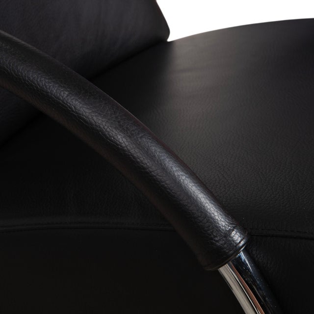 Rocky Lounge Chair in Black Leather from IP Design For Sale - Image 12 of 18