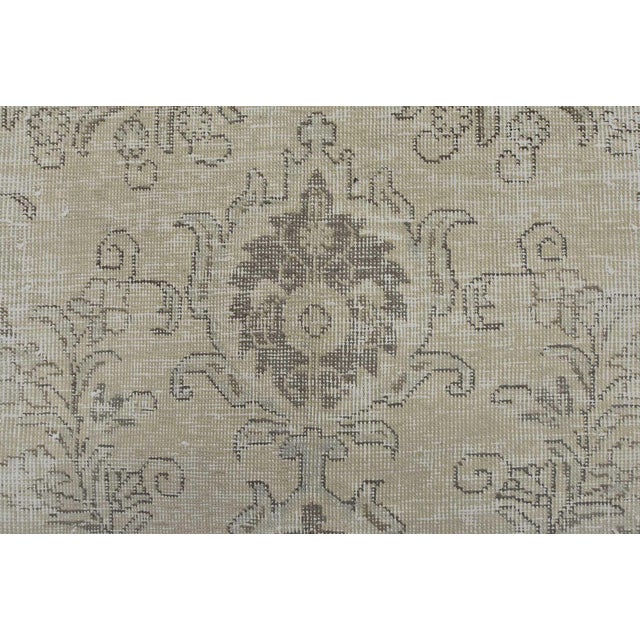 Tabriz Rug 7’11” X 10’8” Beige Wool Vintage Distressed Hand-Knotted Carpet For Sale - Image 9 of 15
