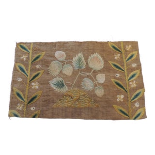 Antique Venetian Embroidered Floral Fragment #2 For Sale