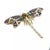 This is a magnificent brooch. It features an 18k yellow gold large dragonfly with multicolor enamel plique-a-jour wings...