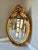 Italian Oval Wall Mirror – Gold Leaf Frame With Flowers For Sale - Image 4 of 9