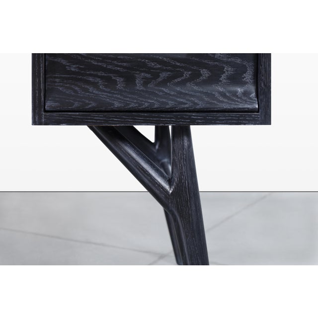 Vintage Black Cerused Desk by Jack Van Der Molen for Jamestown Lounge Co. For Sale - Image 12 of 14