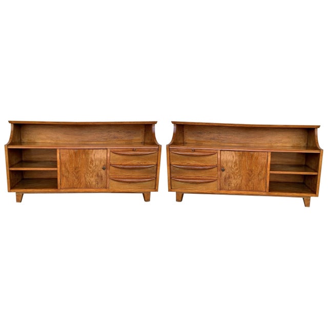 Mid-Century Modern Danish Teak Pair of Large Nightstands, Sideboard or Lowboy For Sale - Image 15 of 18