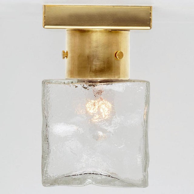 Square Glass and Brass Light Fixture from J.T. Kalmar, Austria, 1960 For Sale - Image 13 of 16