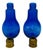 1970's Petite Cobalt Blue Lightbulb Salt and Pepper Shakers | Mid Century Blue Glass Kitchen Decor | Retro Novelty Gift For Sale In Tampa - Image 6 of 13