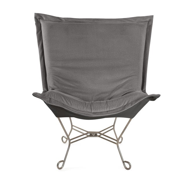 Kenneth Ludwig Chicago Puff Chair Complete Qivuit Gray For Sale - Image 4 of 8