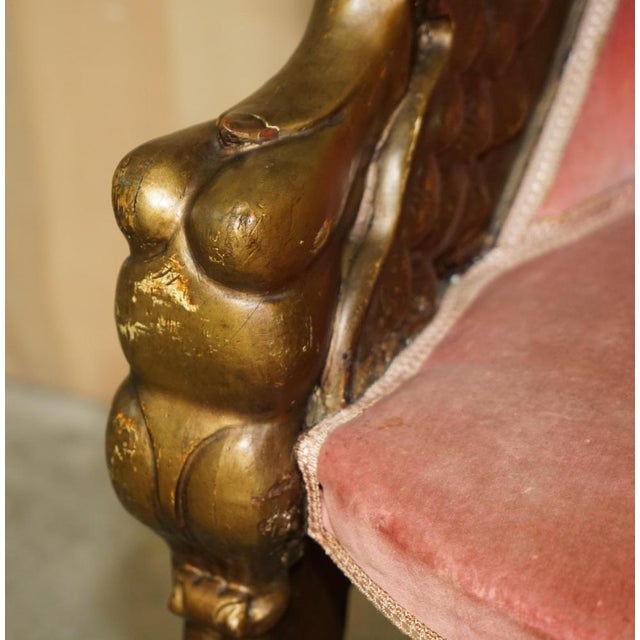 George III Hand Carved Giltwood Armchair after Thomas Hope, 1780 For Sale - Image 10 of 18
