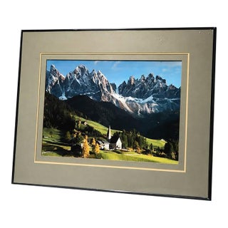 Large Framed Alpine Mountain Landscape Photograph For Sale
