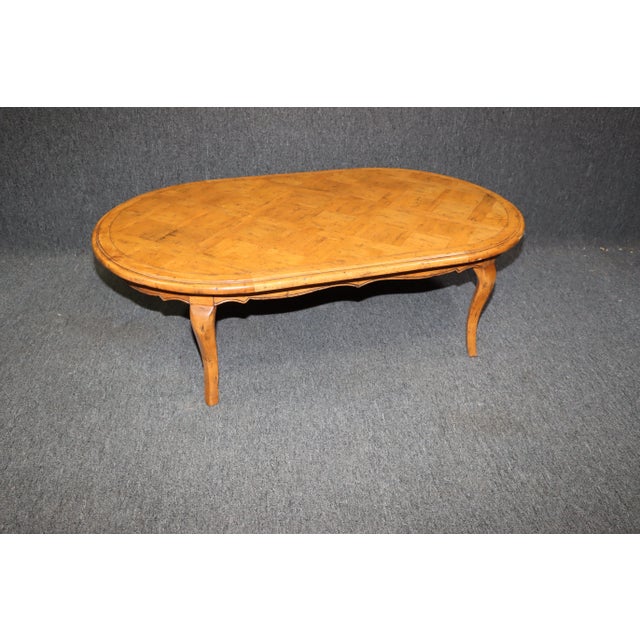 Wood Country French Style Parquetry Coffee Table For Sale - Image 7 of 8