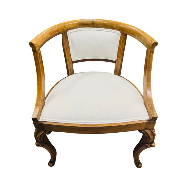 Pair of beautiful Louis XV style barrel (or tub) armchairs. Key design elements that define this specific style include: •...