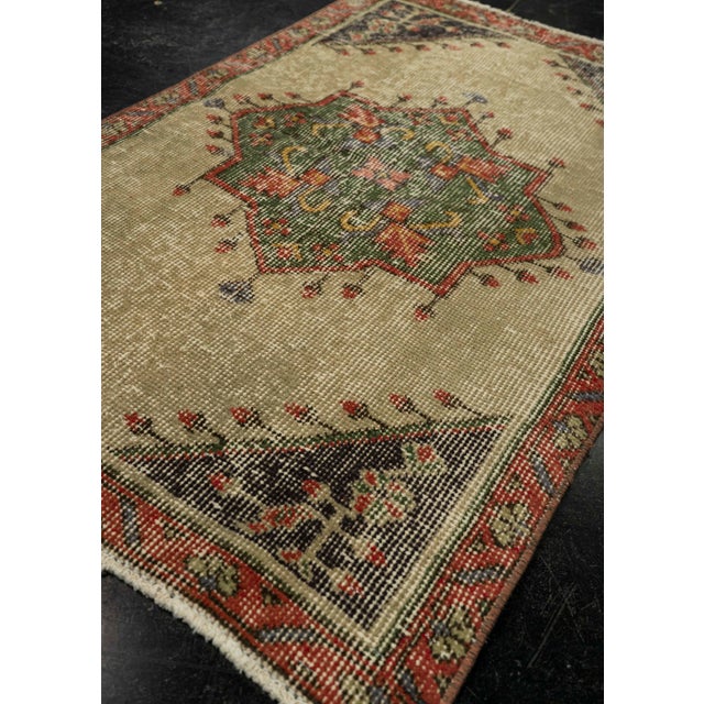 Textile Turkish Mini Rug Oriental Hand Knotted Vintage Rug 2'3" x 3'6" #21107 For Sale - Image 7 of 8