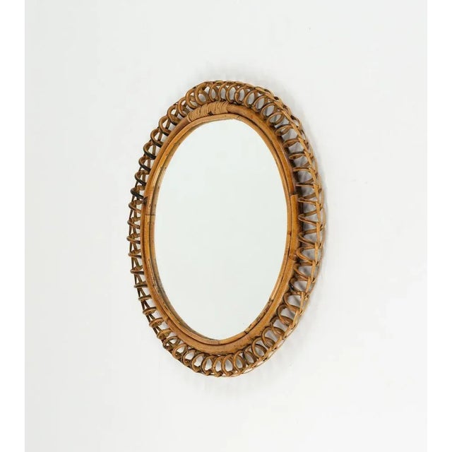 Mid-Century Modern Mid-Century Modern Wall Mirror in Rattan and Bamboo by Franco Albini, 1960s For Sale - Image 3 of 10