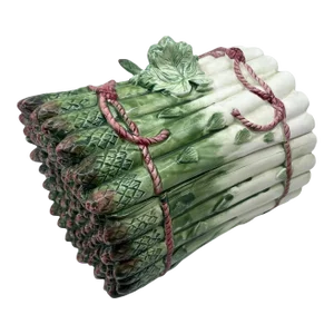 1980s Large Vintage Pink Tassel Asparagus Tureen